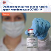 Для лечения коронавируса Минздравом России одобрено применение «КОВИД-глобулина», созданного на основе плазмы крови переболевших пациентов