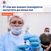  57 млн доз вакцин от коронавируса планируется выпустить в России до конца мая