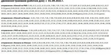 Расписание движение автобусов и трамваев с 01.09.2021г.