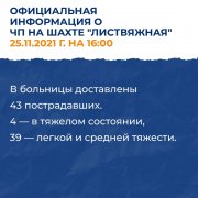 Официальная информация о ЧП на шахте "Листвяжная"